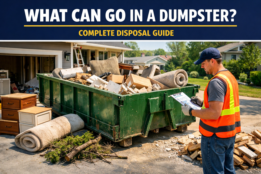 What items can go in a dumpster during home renovation and cleanup projects