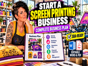 Screen Printing Business Plan Template with Financial Projections