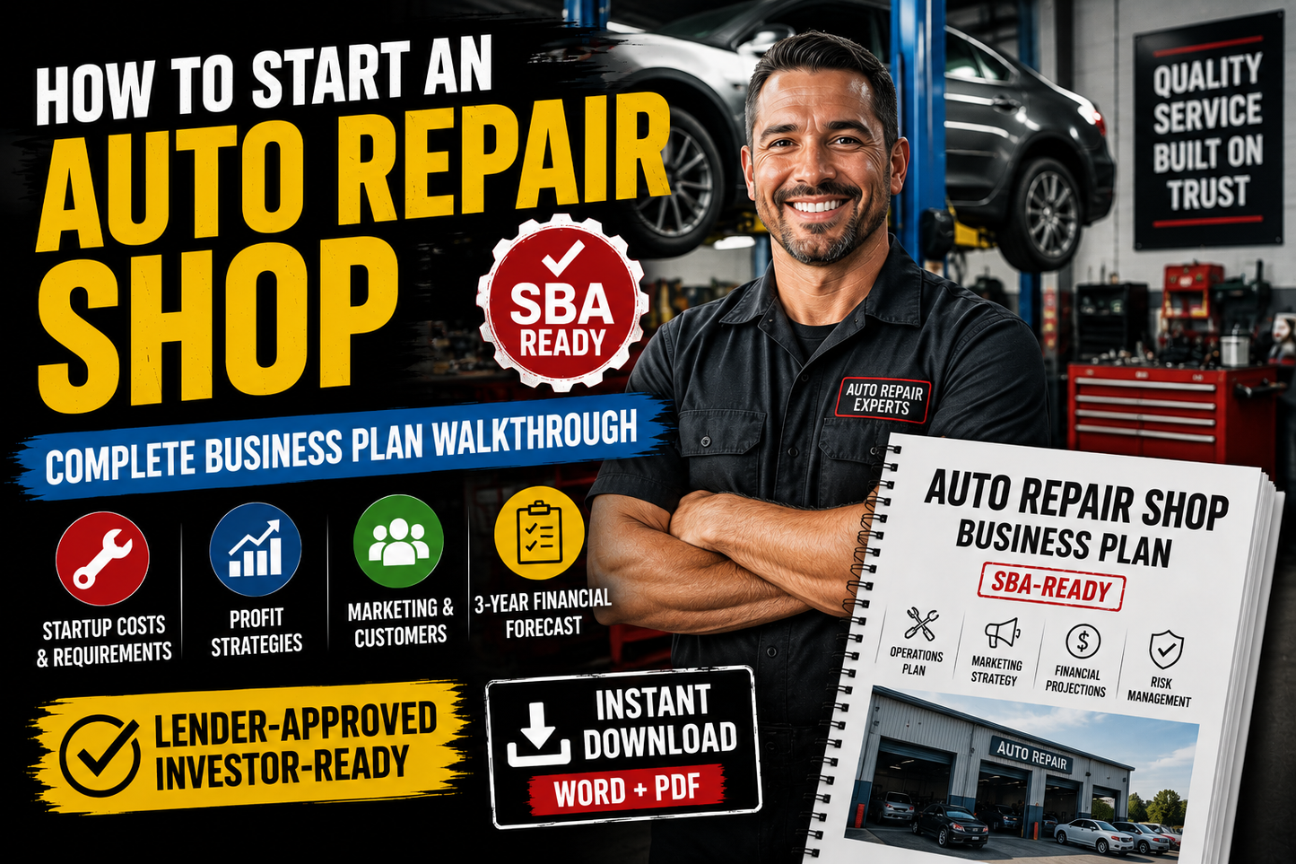 Auto Repair Shop Business Plan Template — SBA‑Ready + Financial Model