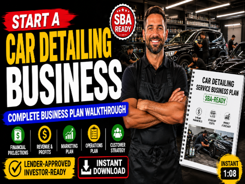 Car Detailing Business Plan Template – Instant Download