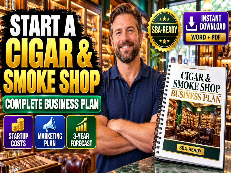 Cigar & Smoke Shop Business Plan Template + Financials