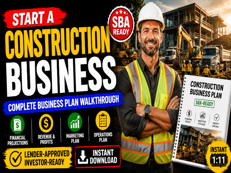 Construction Company Business Plan - Instant Download