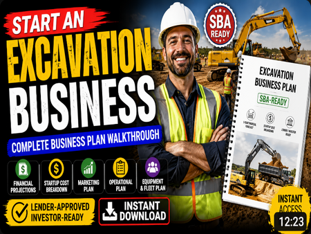 Excavation Service Business Plan Template – Instant Download
