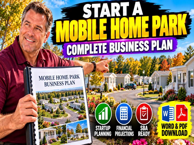 Mobile Home Park Business Plan Template + 3-Year Financials