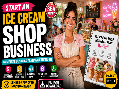 Ice Cream Shop Business Plan Template – Instant Download