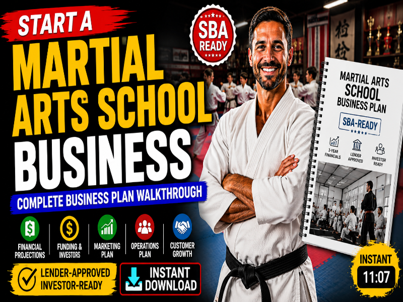 Martial Arts School Business Plan Template With Financial Projections