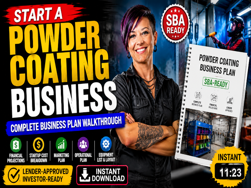 Powder Coating Business Plan Template – Instant Download